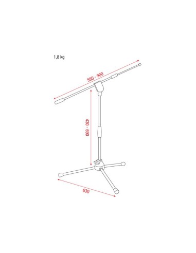 DAP-Audio Pro Microphone stand with telescopic...