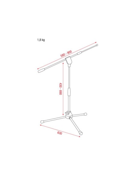 DAP-Audio Pro Microphone stand with telescopic boom