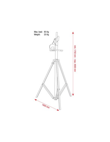 SHOWTEC WIND-UP LIGHTSTAND 4 M 40Kg