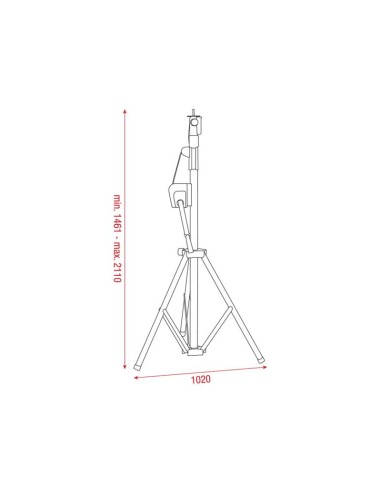 SHOWTEC FOLLOWSPOT STAND WIND UP 1461 à 2110 mm