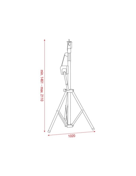 SHOWTEC FOLLOWSPOT STAND WIND UP 1461 à 2110 mm