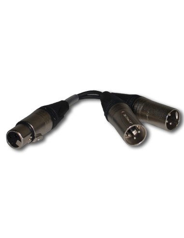 Câble micro 2x XLR M/1x XLR F 20cm