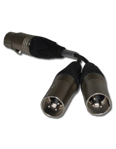 Câble micro 2x XLR M/1x XLR F 20cm