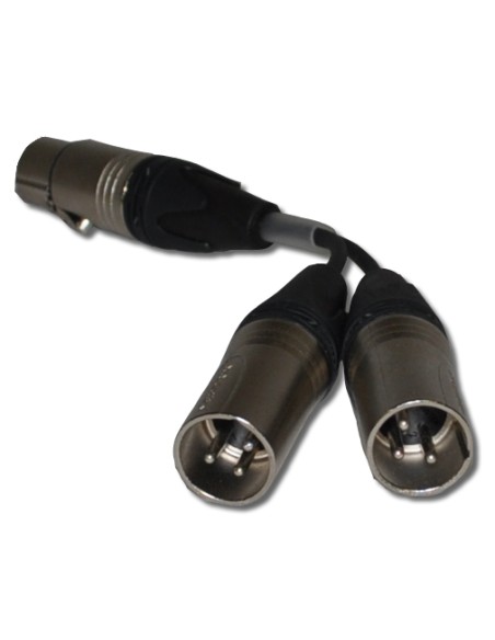 Câble micro 2x XLR M/1x XLR F 20cm