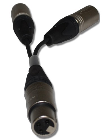 Câble micro 2x XLR M/1x XLR F 20cm