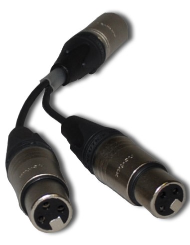 Câble micro 2x XLR F/1x XLR M 20cm