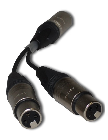 Câble micro 2x XLR F/1x XLR M 20cm