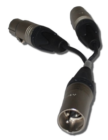 Câble micro 2x XLR F/1x XLR M 20cm