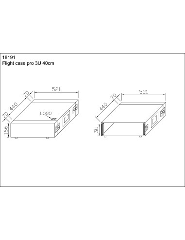 Rack Pro Comtech 3U40cm + couvercle