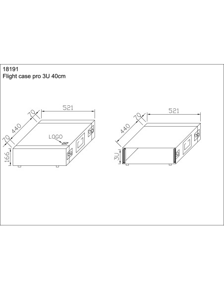 Rack Pro Comtech 3U40cm + couvercle
