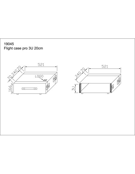 Rack Pro Comtech 3U20cm + couvercle