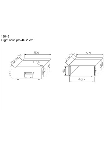 Rack Pro Comtech 4U20cm + couvercle