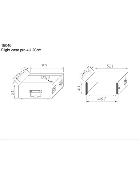 Rack Pro Comtech 4U20cm + couvercle