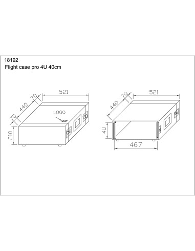 Rack Pro Comtech 4U40cm + couvercle