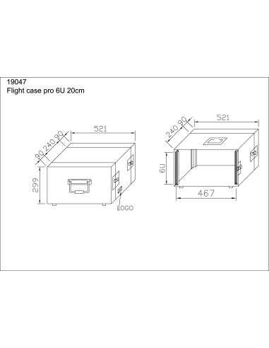 Rack Pro Comtech 6U20cm + couvercle