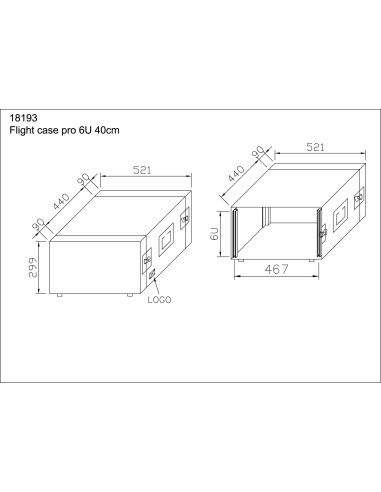 Rack Pro Comtech 6U40cm + couvercle