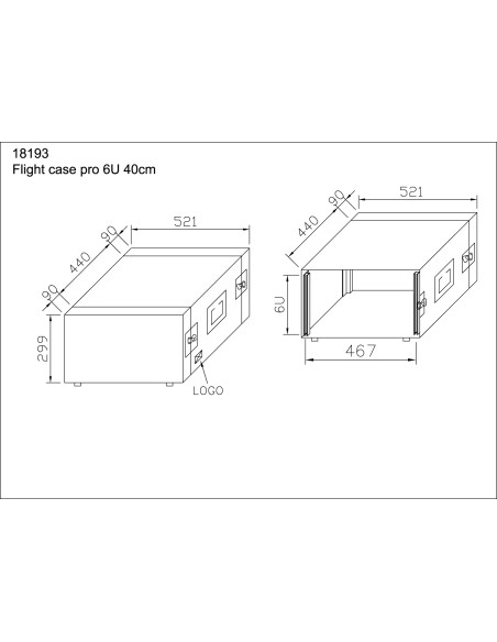 Rack Pro Comtech 6U40cm + couvercle