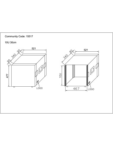 Rack Pro Comtech 10U30cm + couvercle