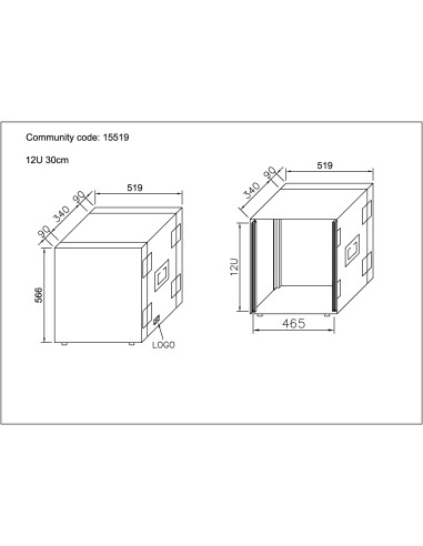 Rack Pro Comtech 12U30cm + couvercle