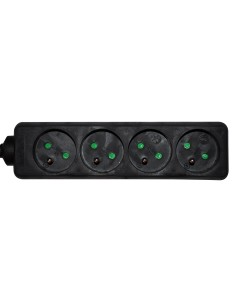 Multiprise 4P PRO noir câble 1.5m 3G1.5 2