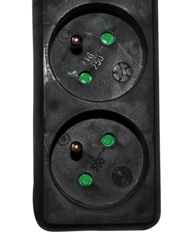 Multiprise 4P PRO noir câble 1.5m 3G1.5