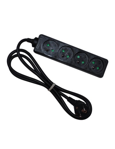 Multiprise 4P PRO noir câble 1.5m 3G1.5