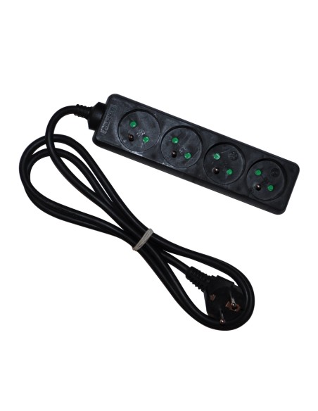 Multiprise 4P PRO noir câble 1.5m 3G1.5