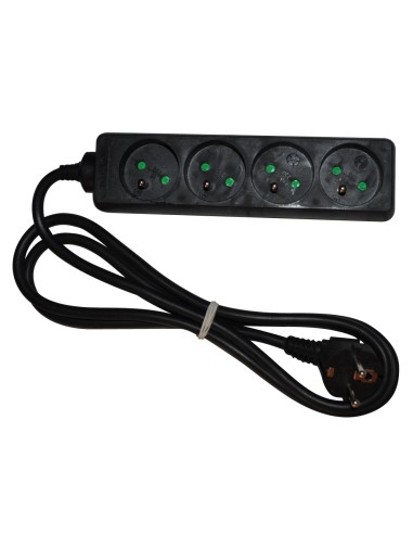 Multiprise 4P PRO noir câble 1.5m 3G1.5