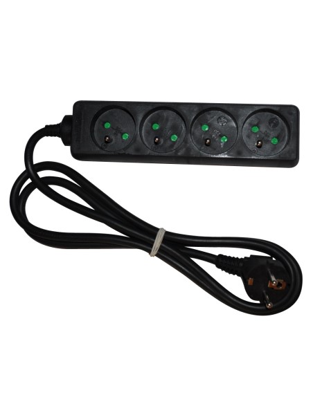 Multiprise 4P PRO noir câble 1.5m 3G1.5