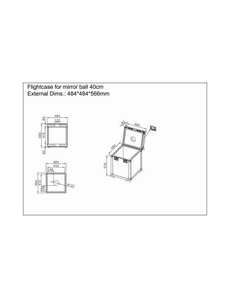 Flight case pour boule à facettes 40cm