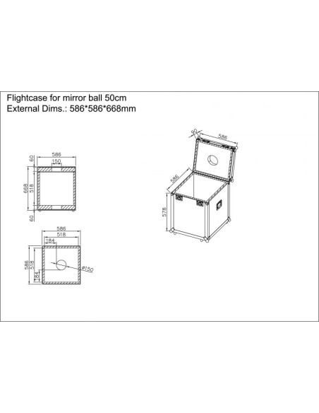 Flight case pour boule à facettes 50cm