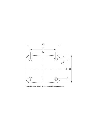 Roulette 100mm Tente 160Kg
