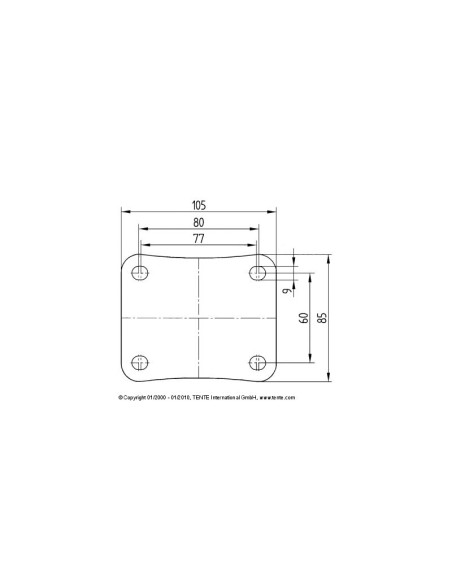 Roulette Freinée 100mm Tente 160Kg