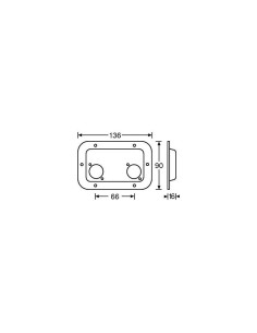 Cuvette Encastrable pour 2 Embases XLR ou Speakon noire 2